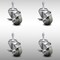 Service Caster 3 Inch SS Gray Polyurethane Wheel Swivel 3/8 Inch Threaded Stem Caster Set Brake SCC-SSTS20S314-PPUB-TLB-381615-4 - alternate 1
